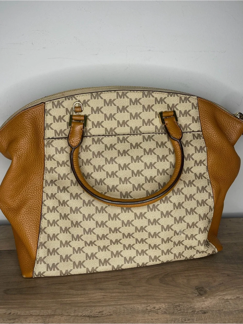 Michael Kors Nolita Brown Logo Satchel Handbag purse